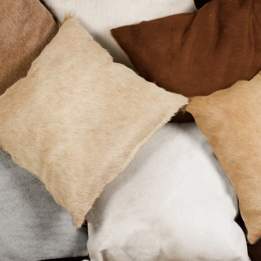 Natural Home Decor Torino Cowhide Pillow | 2-Piece | Natural | 18